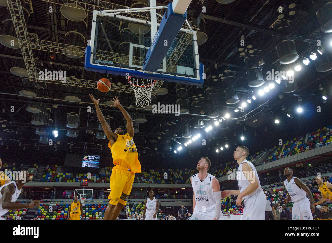 London, UK. 22 March 2016 London Lions took on Surrey Scorchers at the Copperbox in London.  London Lions came out victorious. Credit:  Ilyas Ayub/ Alamy Live News Stock Photo