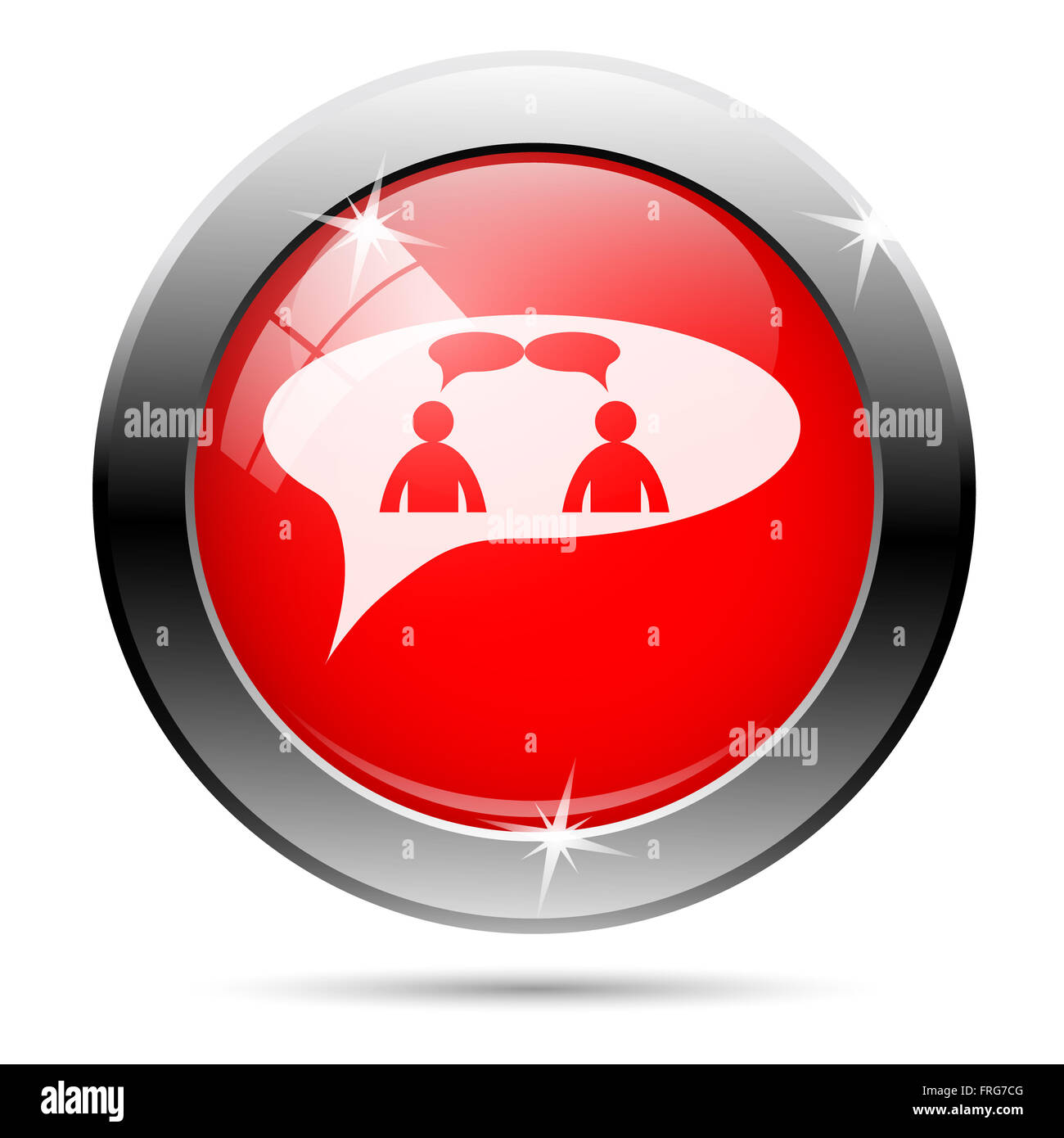 Forum icon with white on red background Stock Photo - Alamy