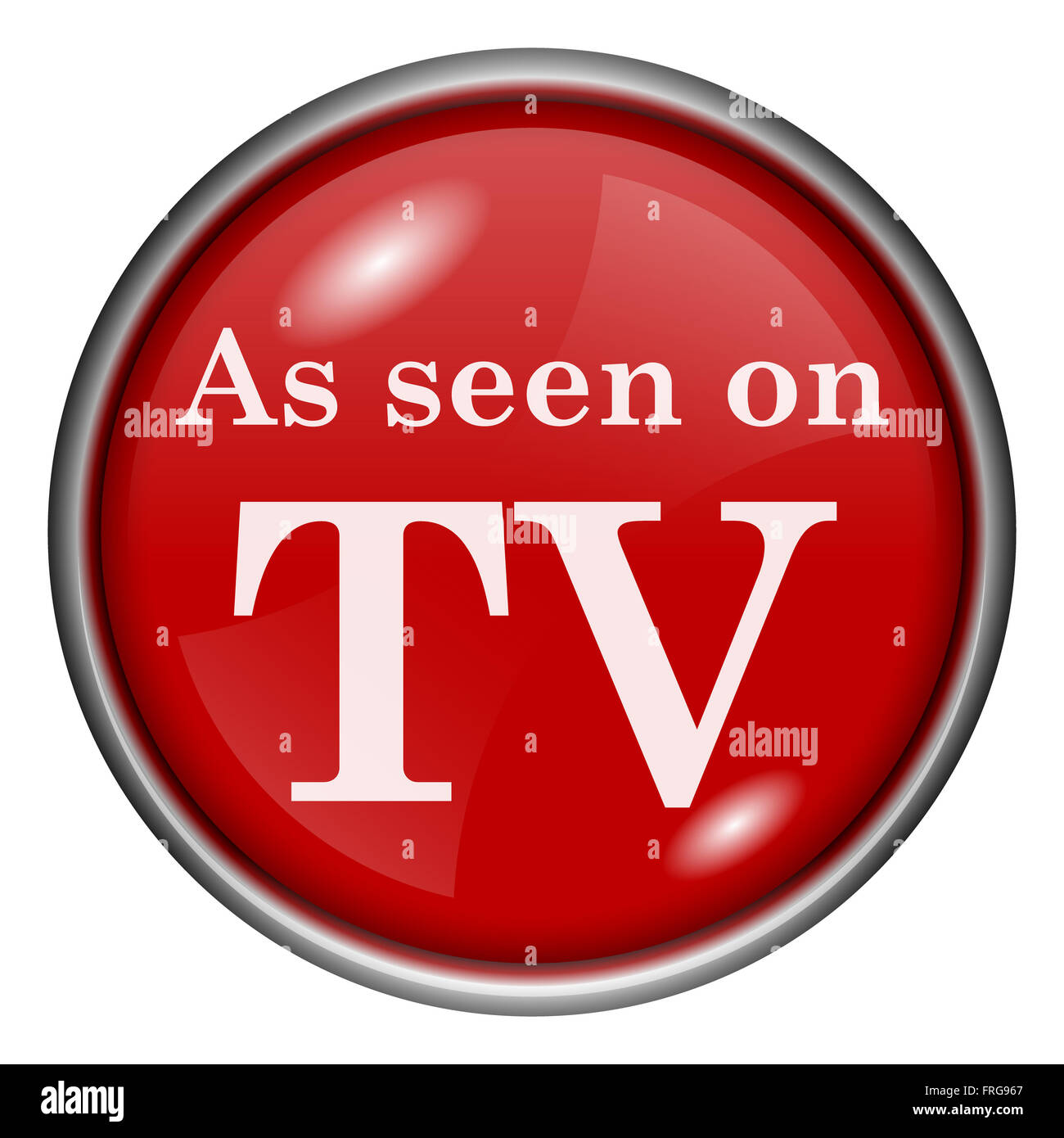 Red round glossy icon with white design on red background Stock Photo ...