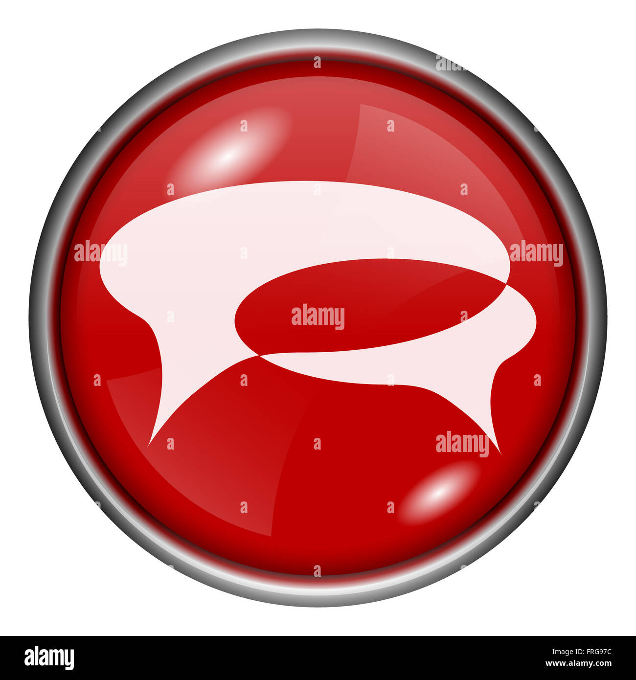 Red round glossy icon with white design on red background Stock Photo ...
