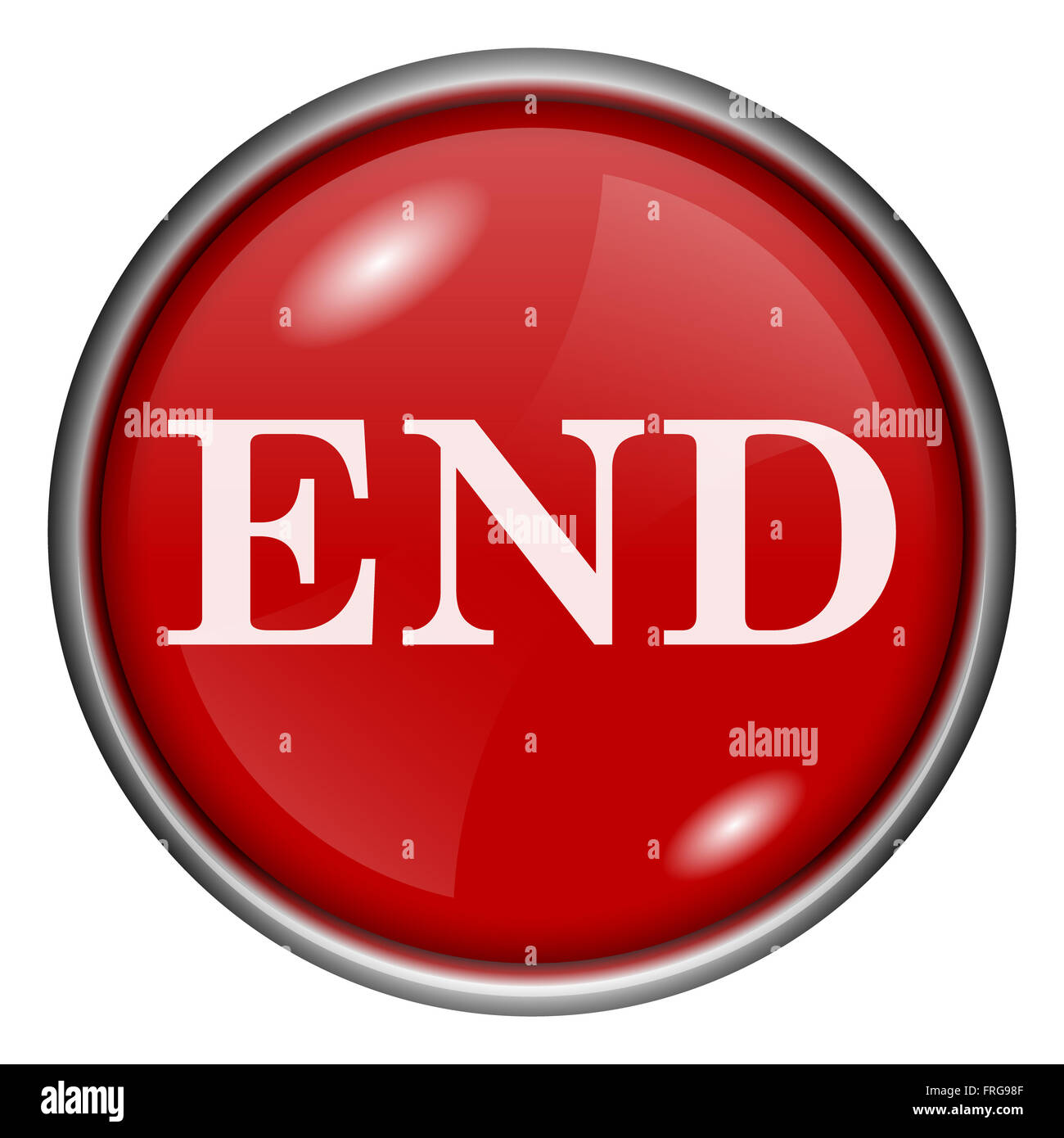 Red round glossy icon with white design on red background Stock Photo ...