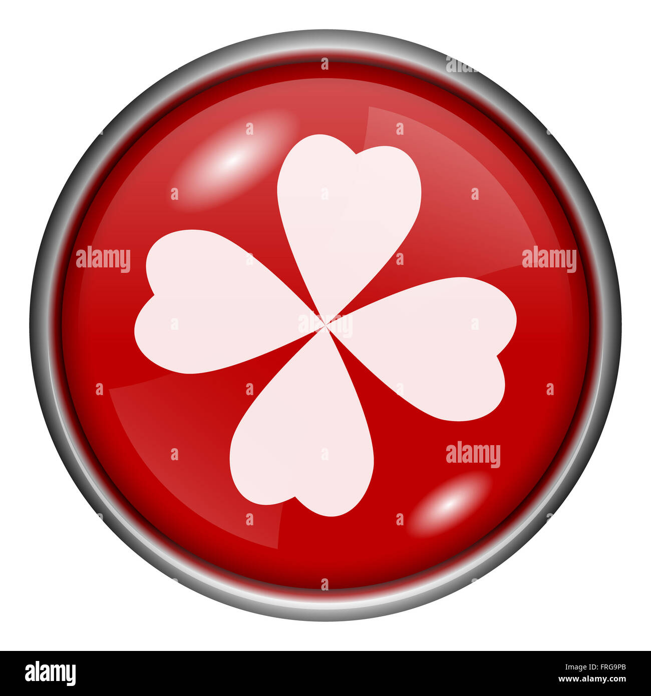 Red round glossy icon with white design on red background Stock Photo ...
