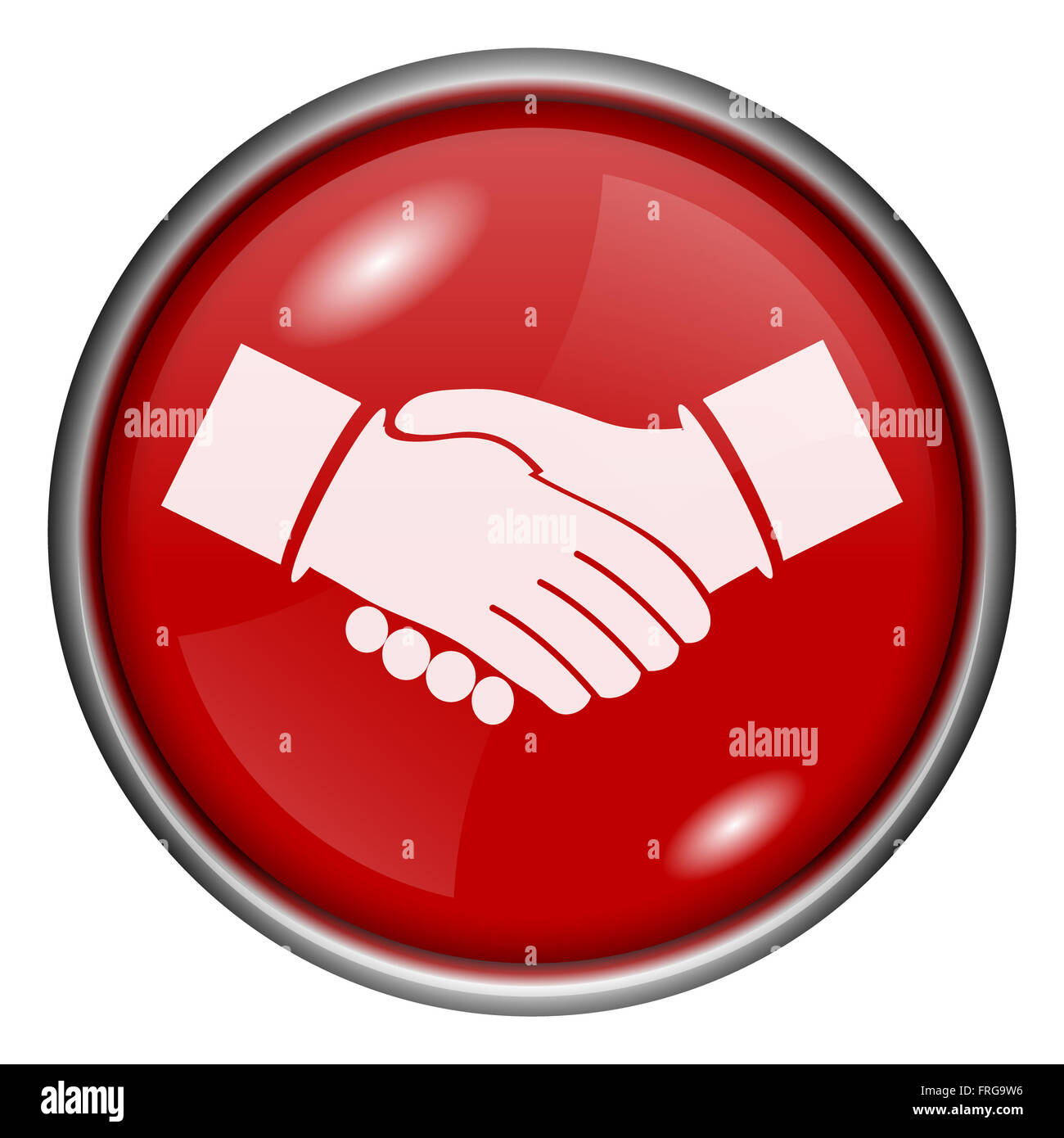 Red round glossy icon with white design on red background Stock Photo ...