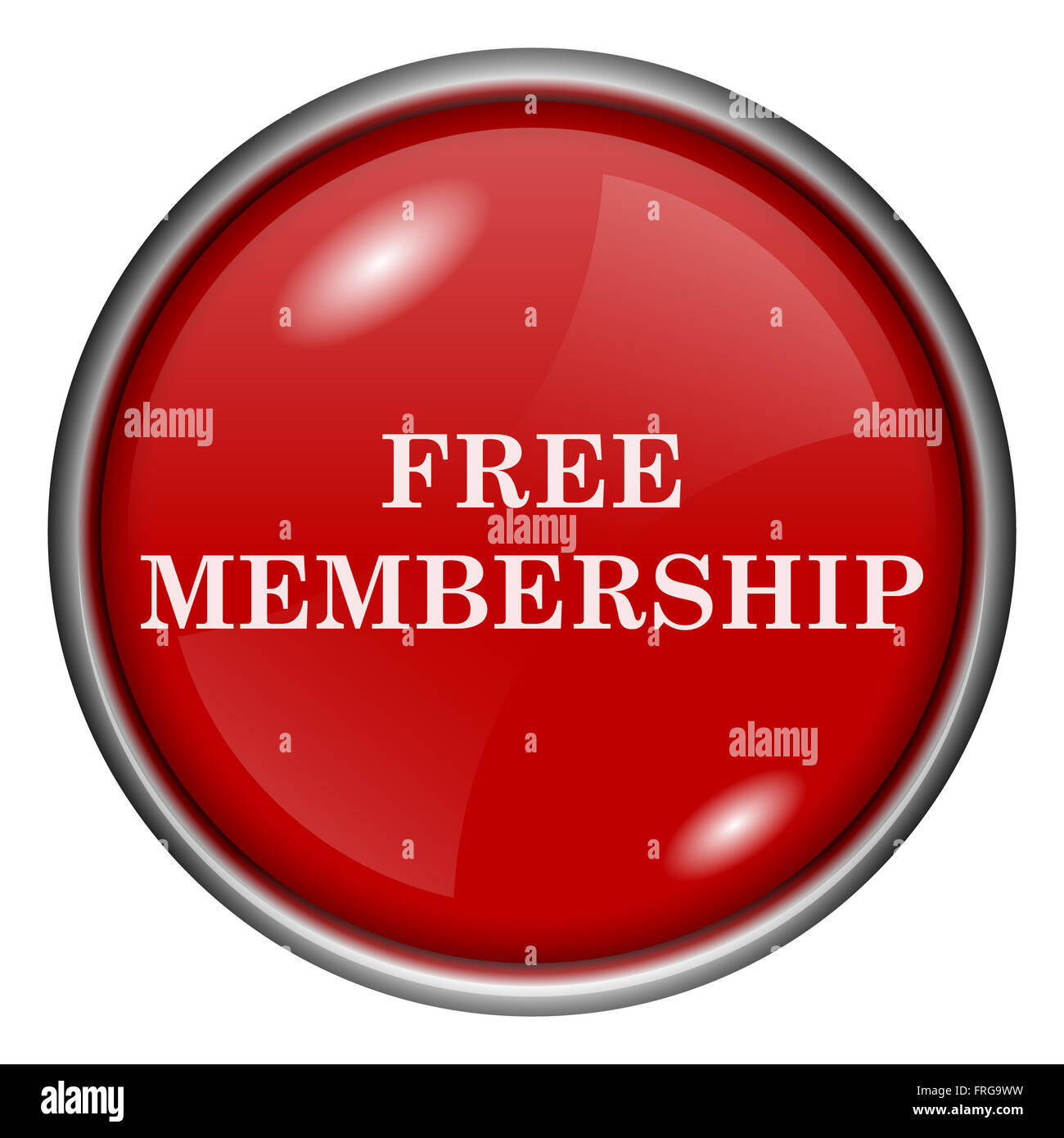 Red round glossy icon with white design on red background Stock Photo ...