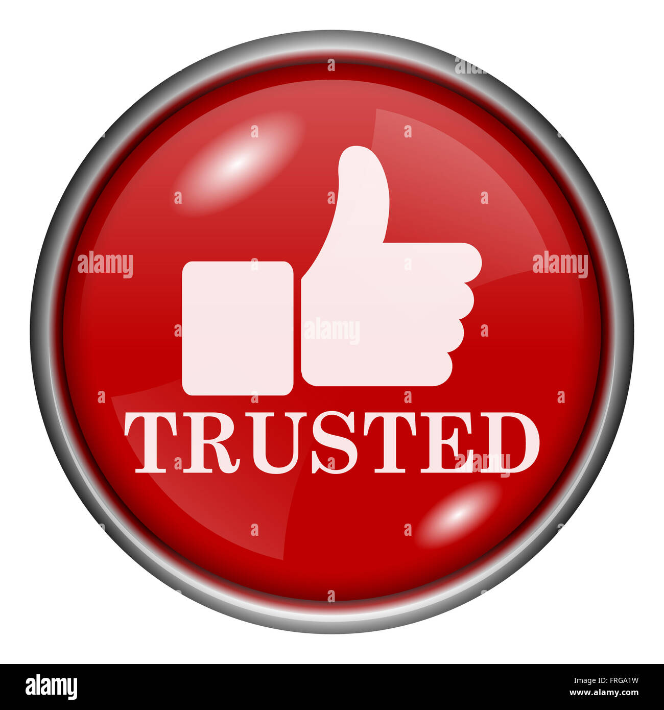 Red shiny glossy icon on white background Stock Photo - Alamy
