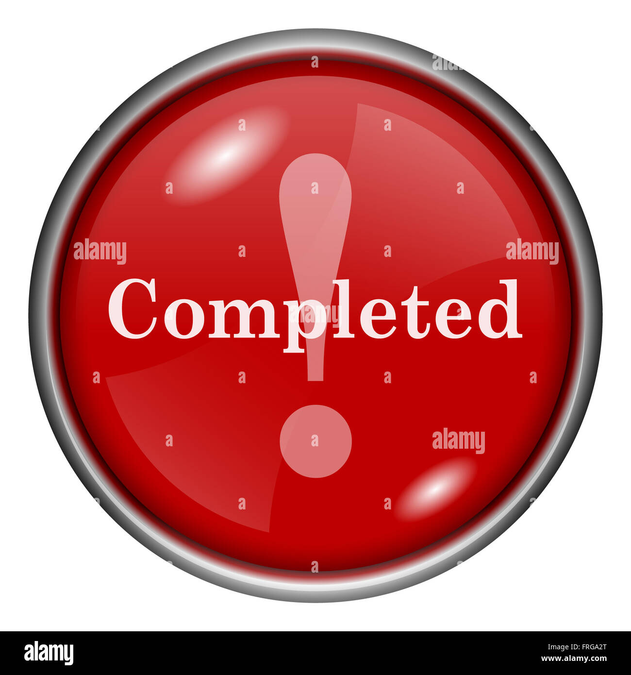 Red shiny glossy icon on white background Stock Photo - Alamy
