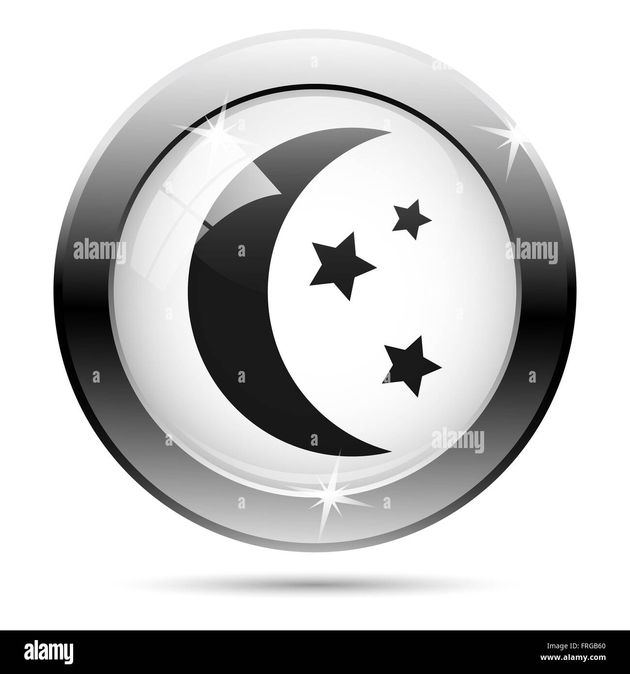Metallic shiny glossy icon on white background Stock Photo - Alamy