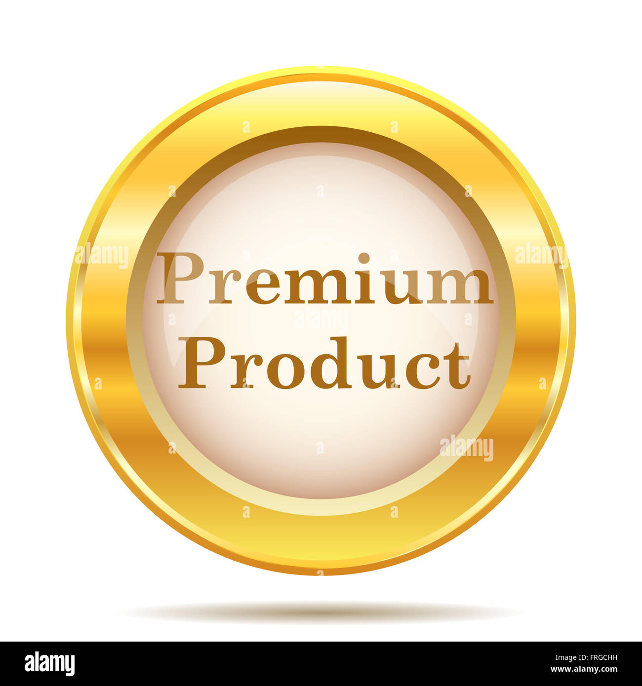 Round glossy icon with brown design on gold background Stock Photo - Alamy