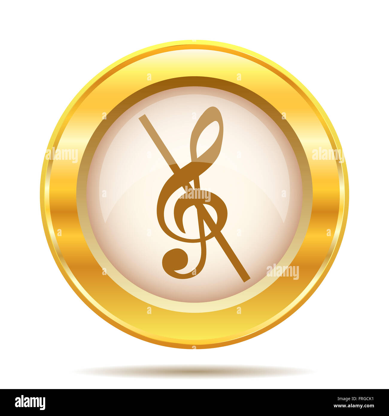 Round glossy icon with brown design on gold background Stock Photo - Alamy