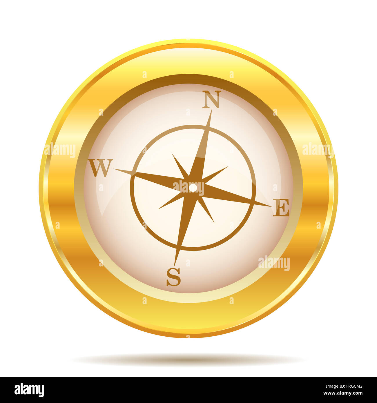Round glossy icon with brown design on gold background Stock Photo - Alamy