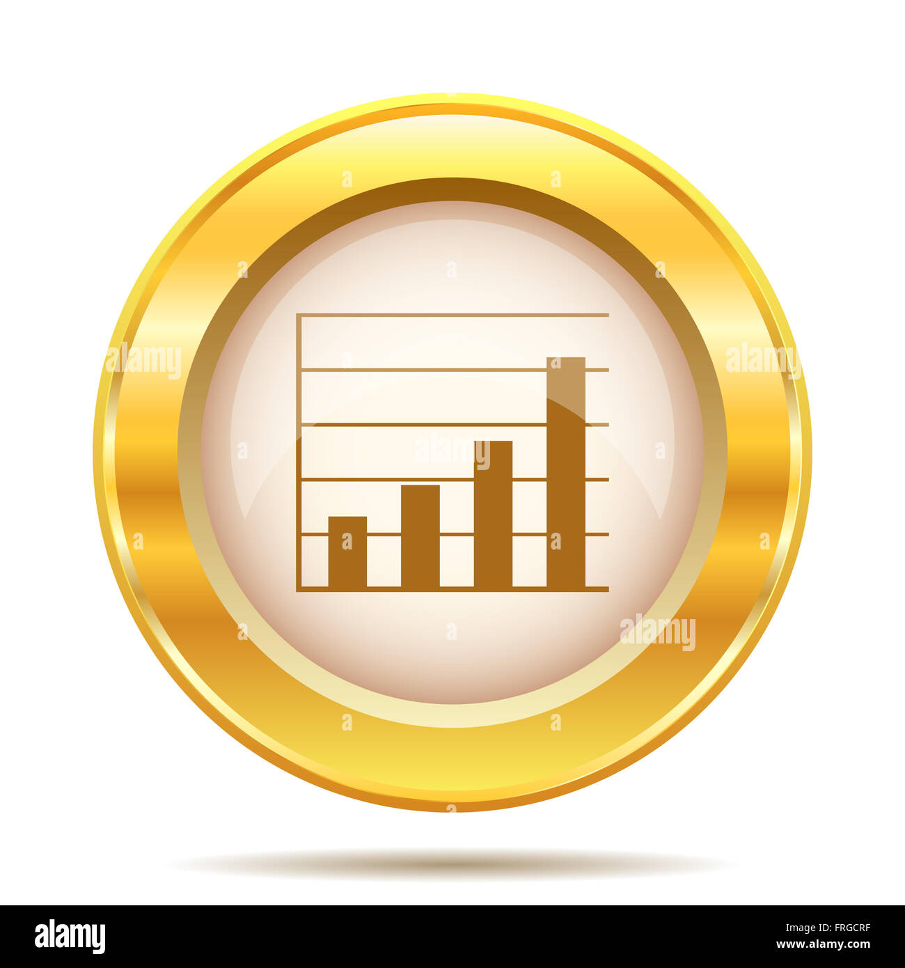 Round glossy icon with brown design on gold background Stock Photo - Alamy