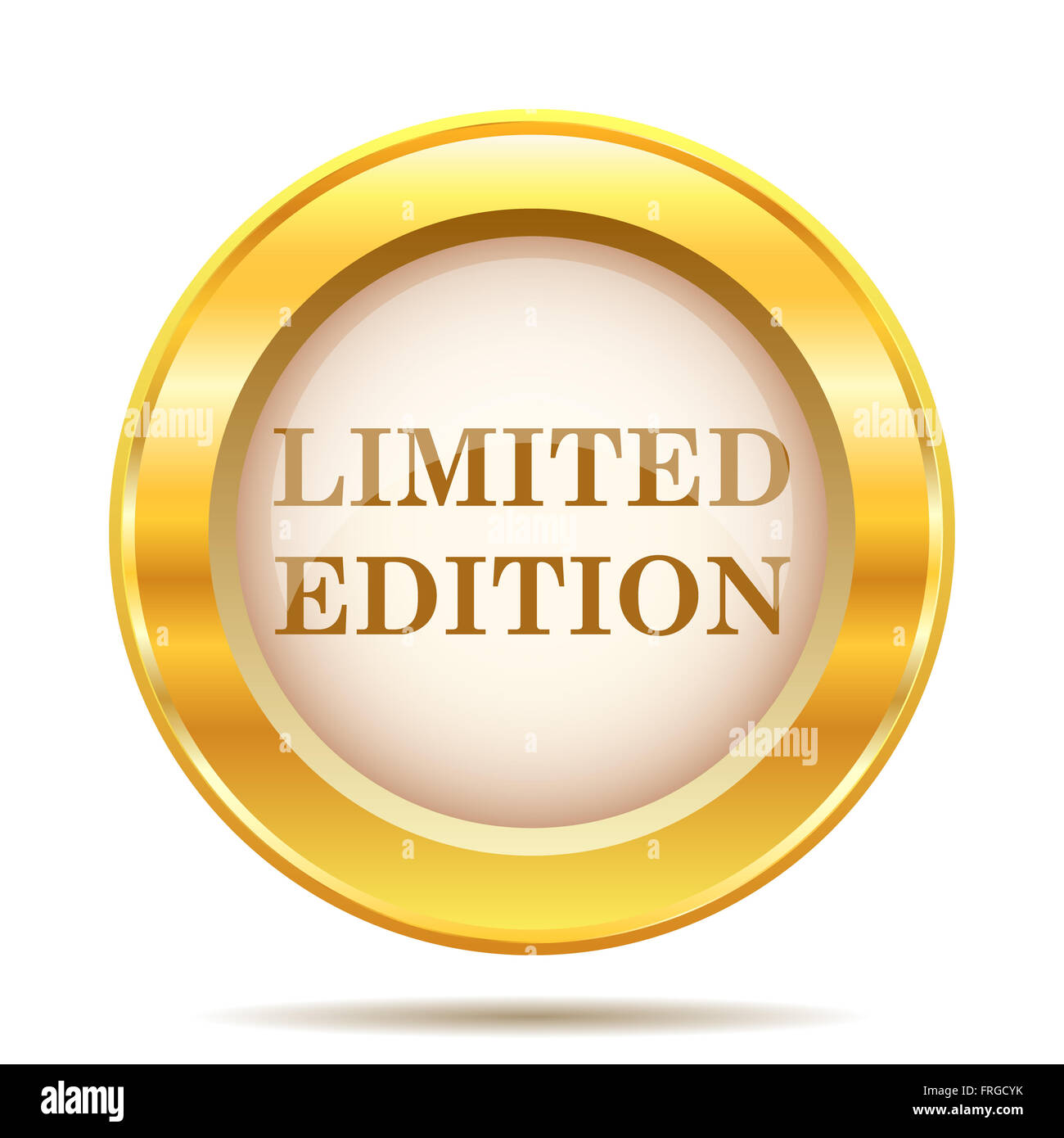Round glossy icon with brown design on gold background Stock Photo - Alamy