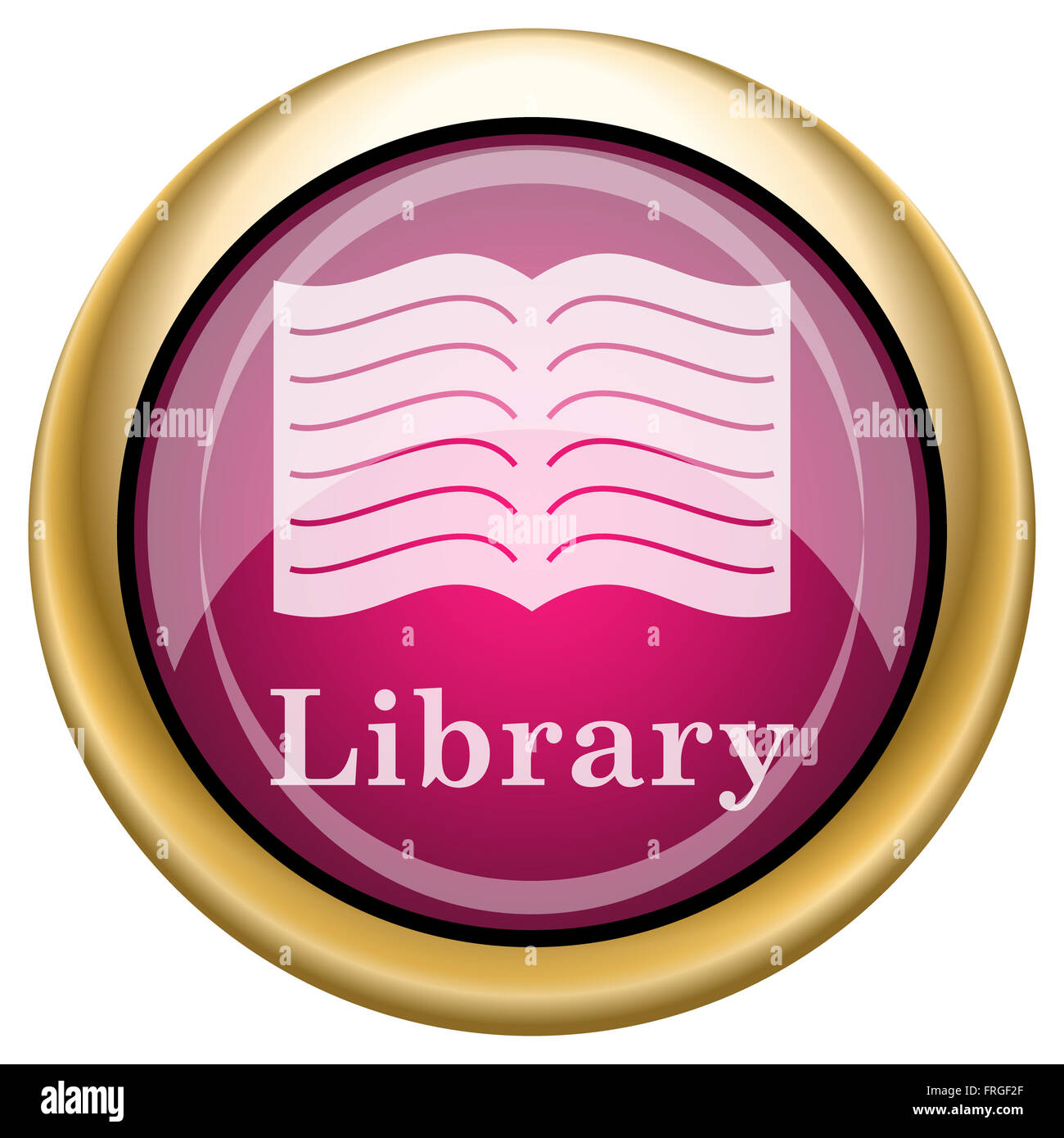 Magenta and gold shiny icon on white background Stock Photo - Alamy