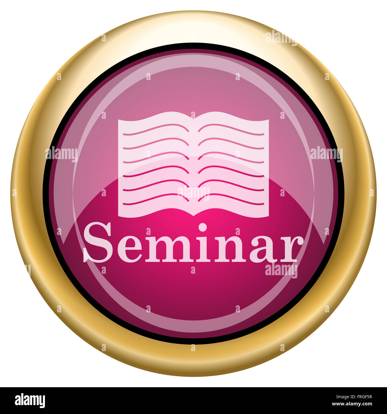 Magenta and gold shiny icon on white background Stock Photo - Alamy