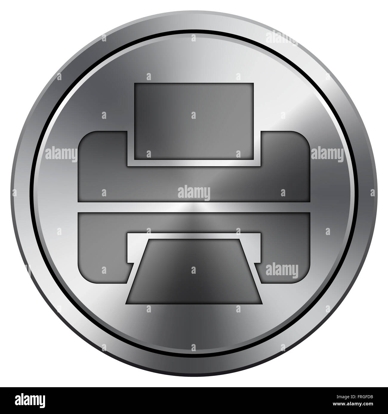 Metallic icon with carved design Stock Photo - Alamy
