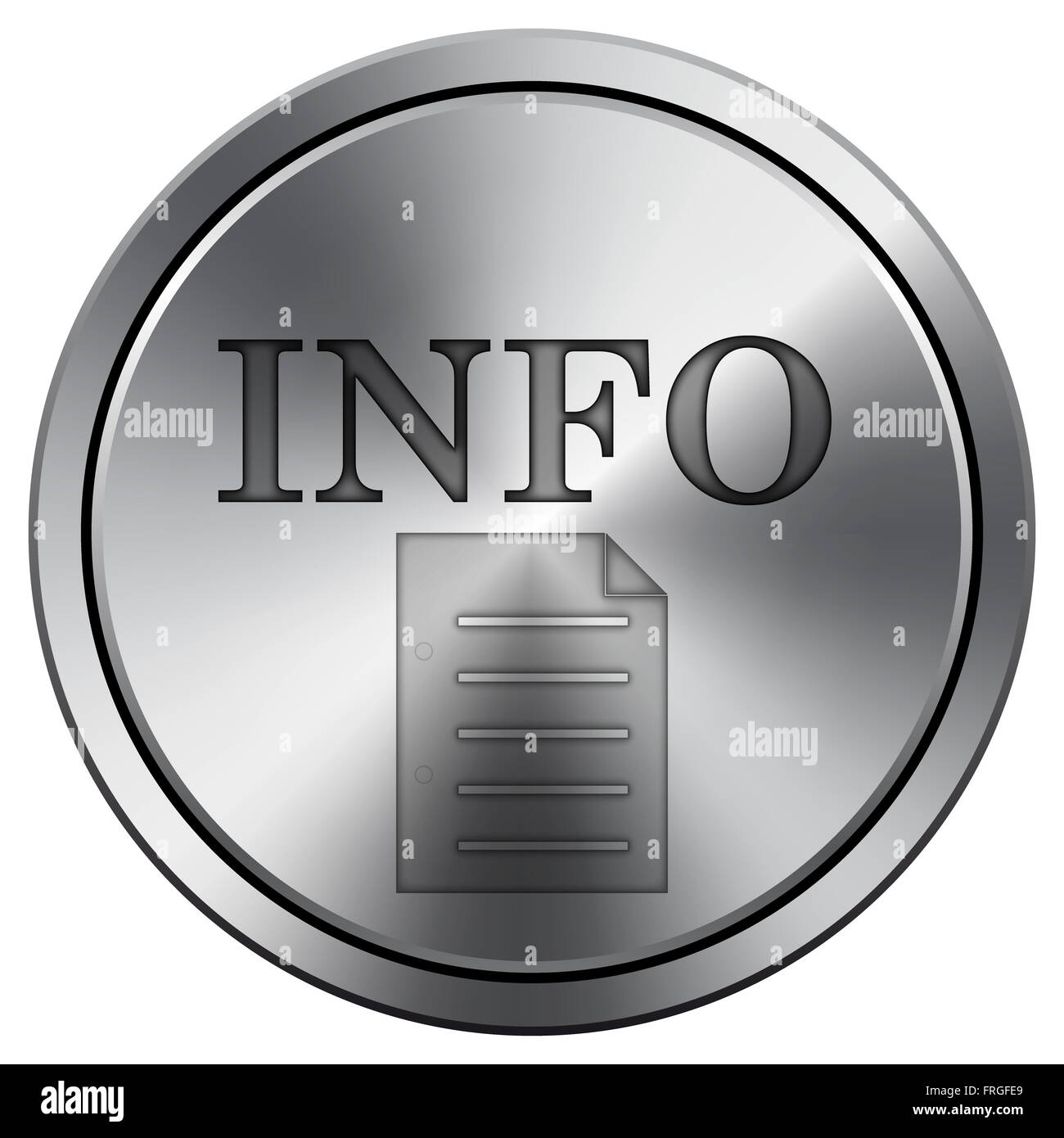 Metallic icon with carved design Stock Photo - Alamy