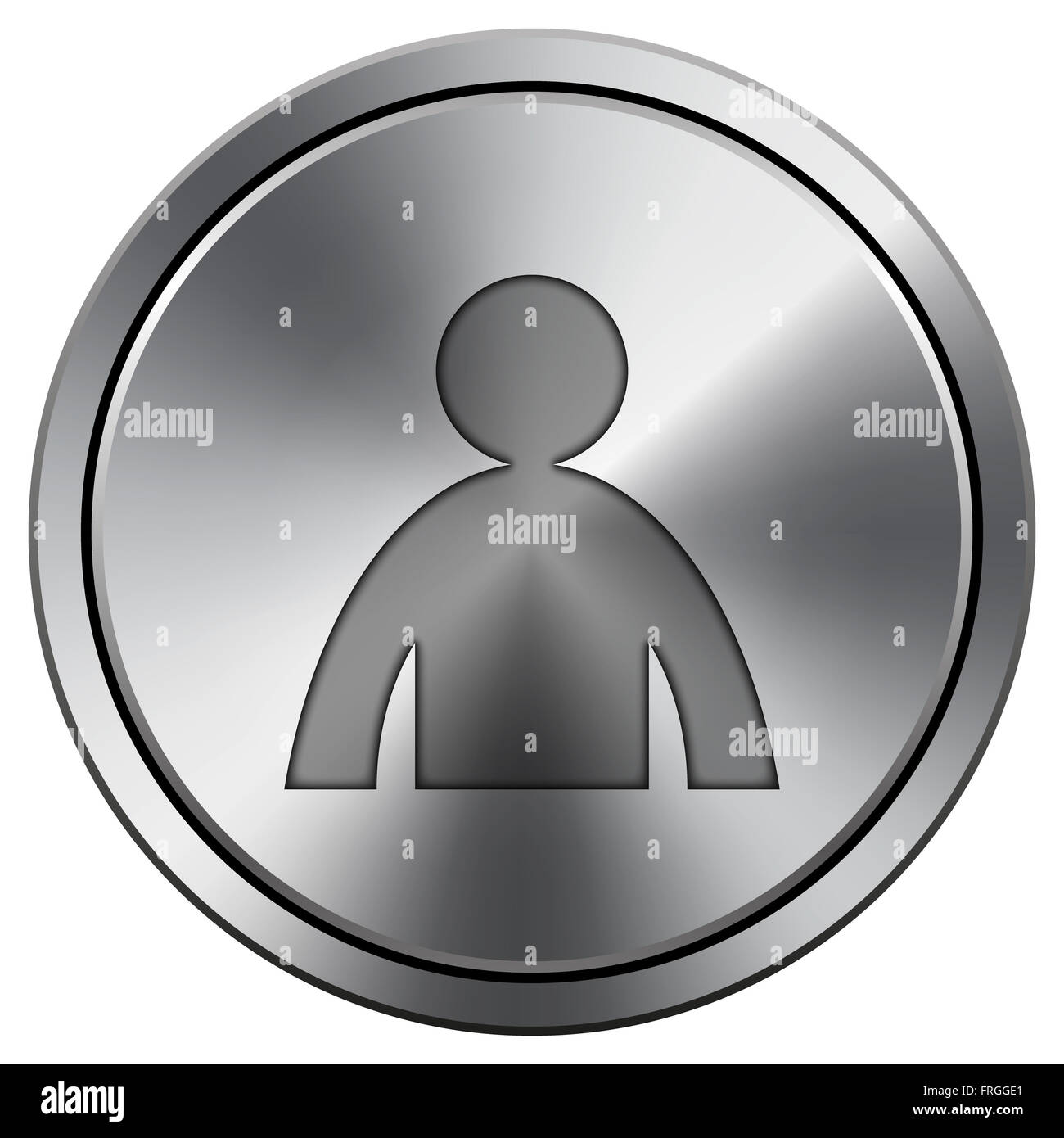 Metallic icon with carved design on silver background Stock Photo - Alamy