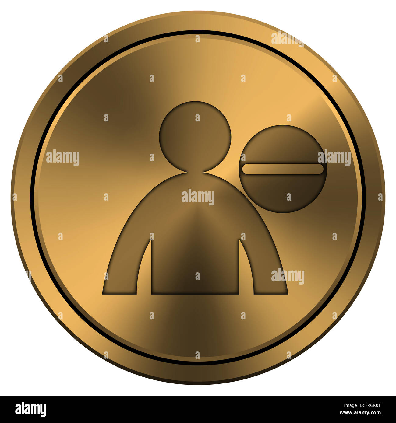 Metallic icon with carved design on copper-colored background Stock ...