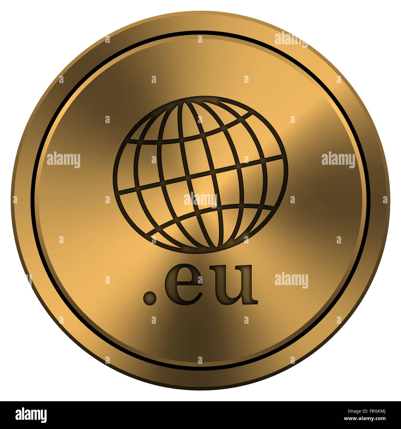 Copper metallic internet icon on white background Stock Photo - Alamy