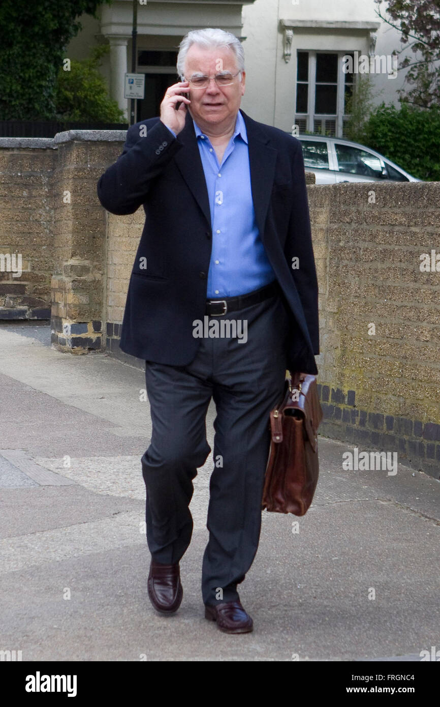 Bill Kenwright, the chairman of Everton footbal club, arrives at his offices in West London Stock Photo
