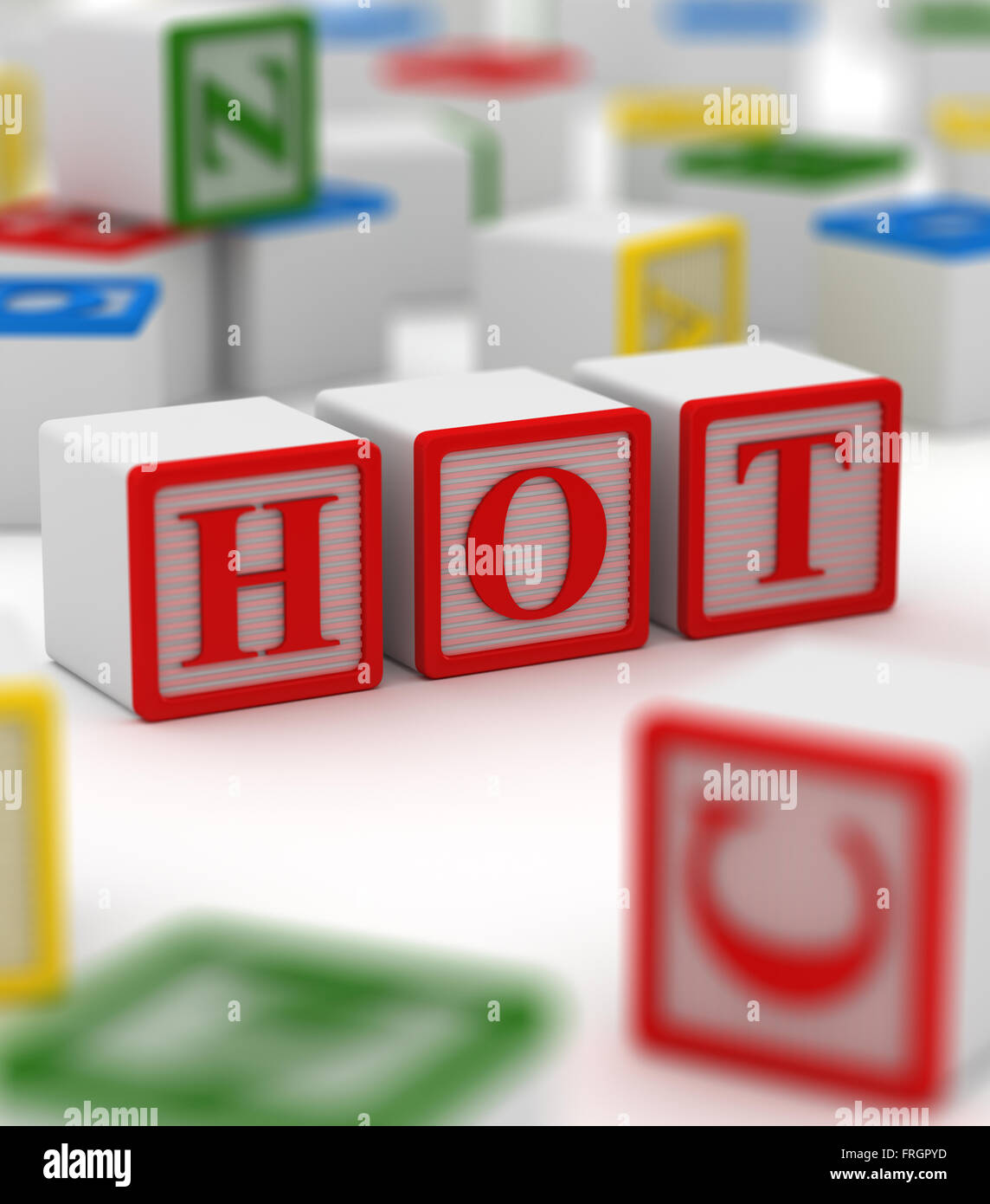 Colorful block - hot , 3d rendered image. Stock Photo