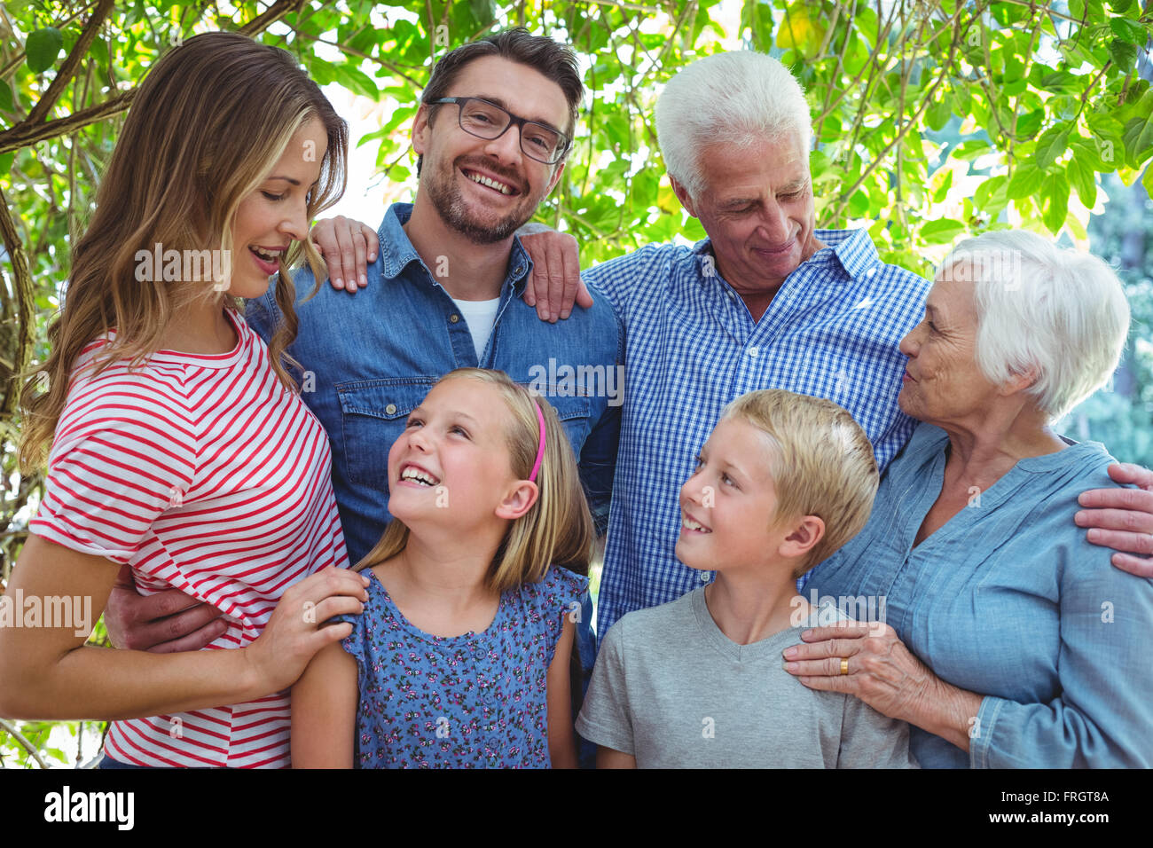 Happy multi generation family Stock Photo