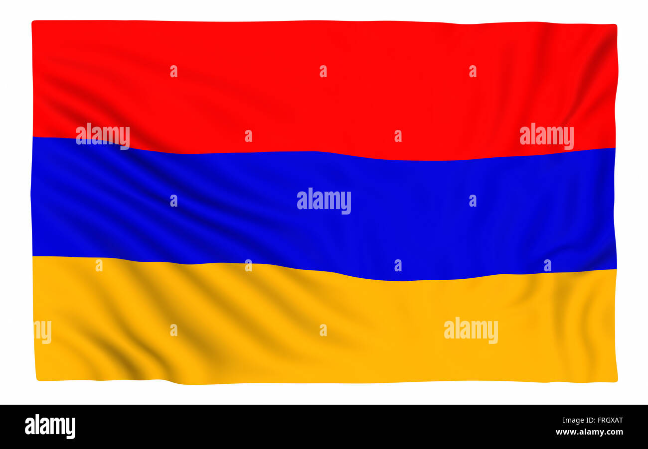Flag of Armenia , isolated on white. Stock Photo
