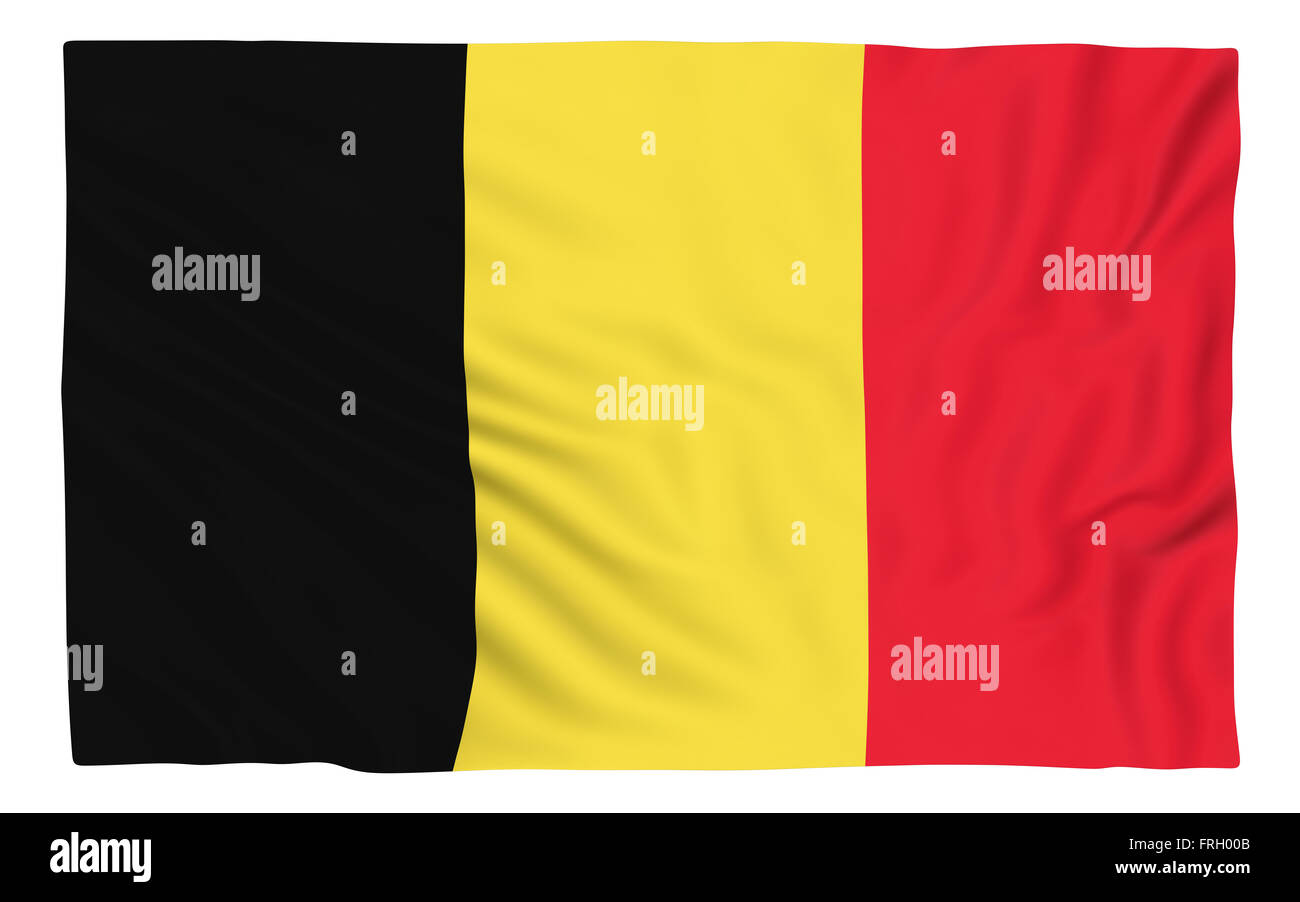 Flag of Belgium , isolated on white. Stock Photo