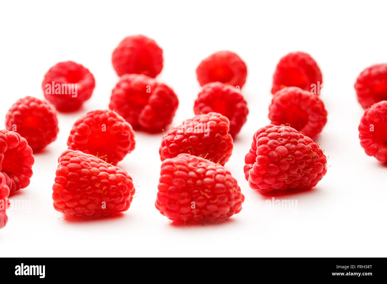 Fresh raspberry on white background in closeup Stock Photo - Alamy
