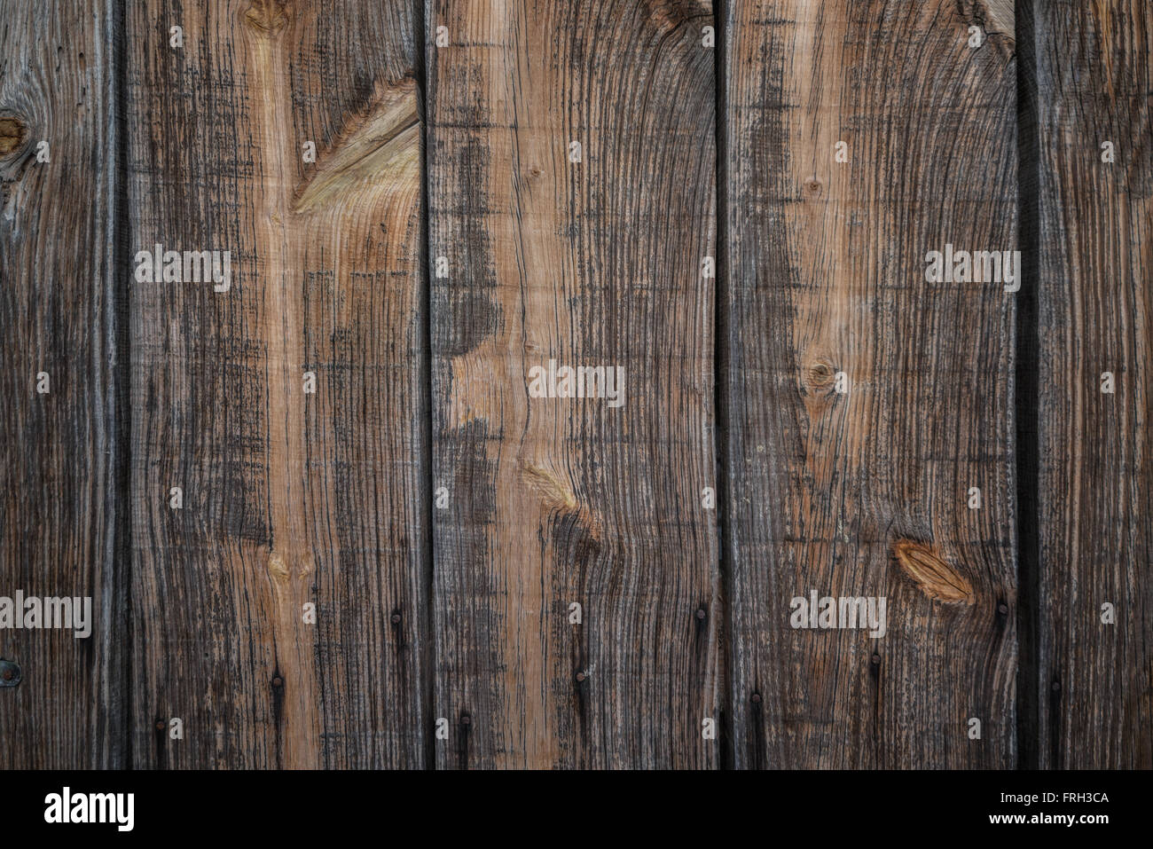 close up of wall made of wooden planks Stock Photo