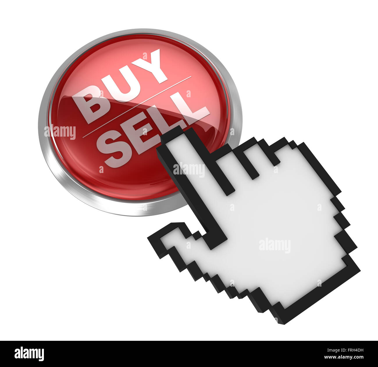 Buy-Sell button , This is a computer generated and 3d rendered picture. Stock Photo