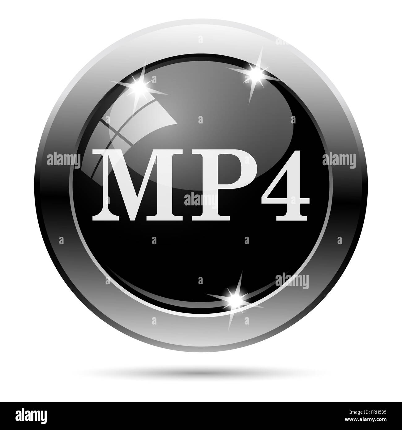 Mp4 icon sign round symbol Black and White Stock Photos & Images - Alamy