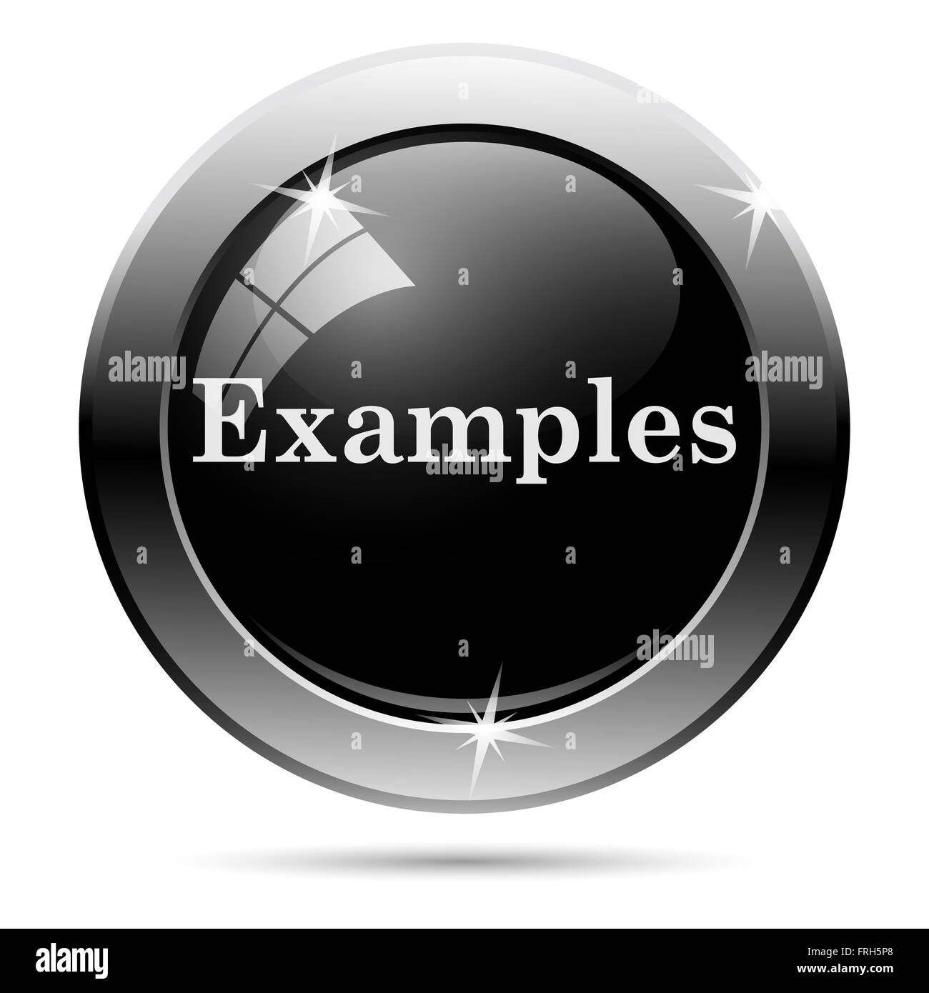 Examples icon. Metallic internet button on white background Stock Photo ...