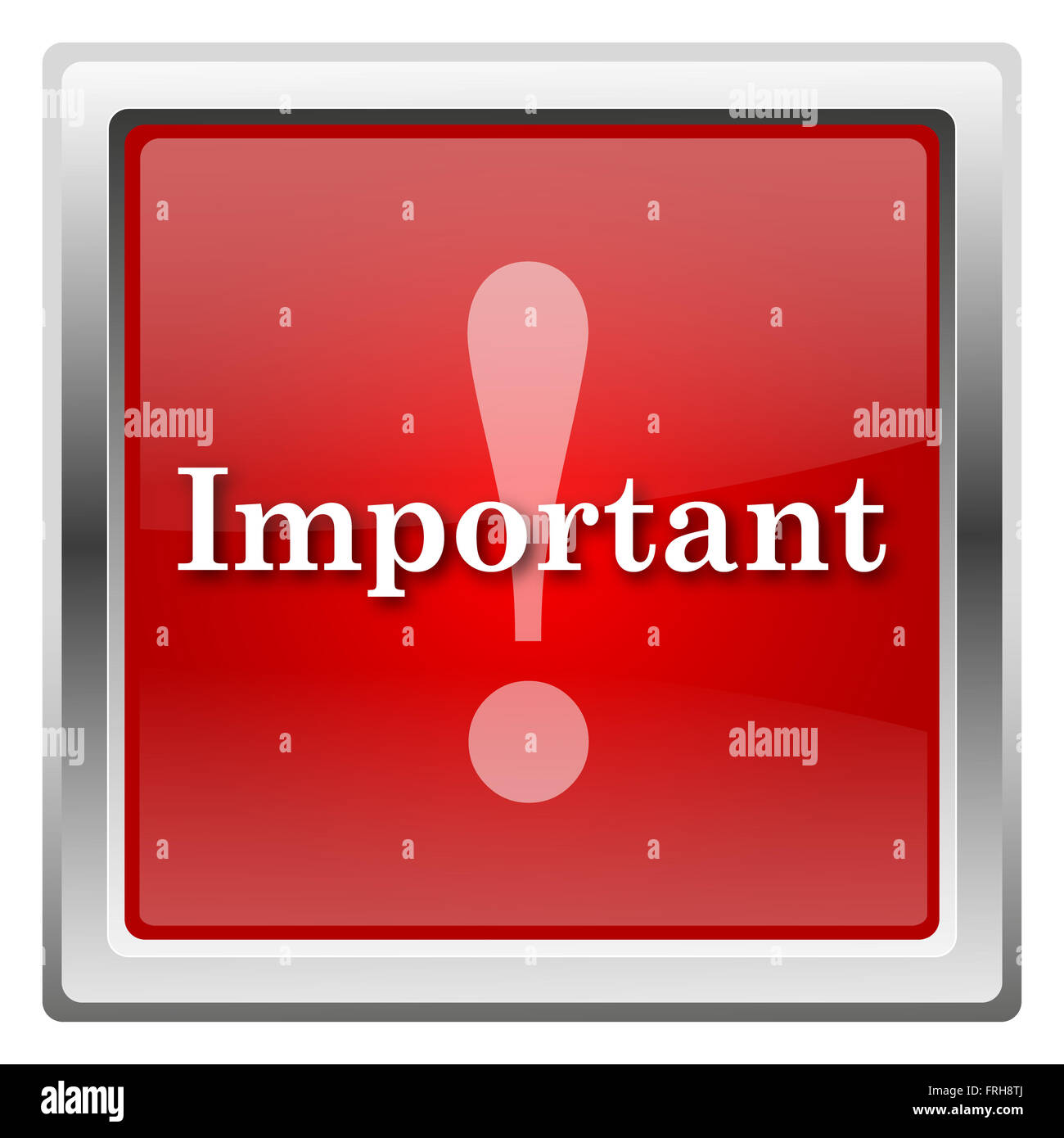 Red shiny glossy icon isolated on white background Stock Photo - Alamy