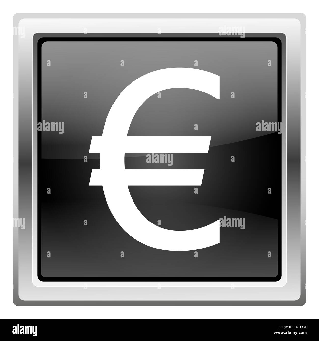Metallic icon with white design on black background Stock Photo - Alamy