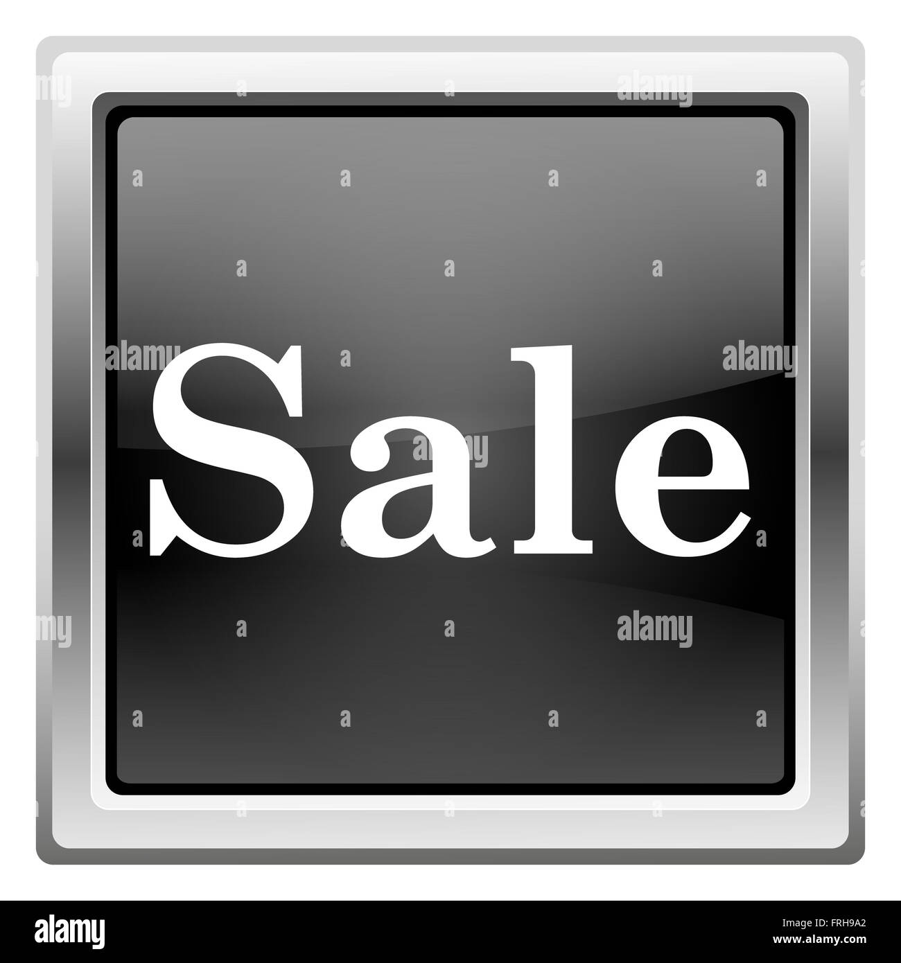 Metallic icon with white design on black background Stock Photo - Alamy