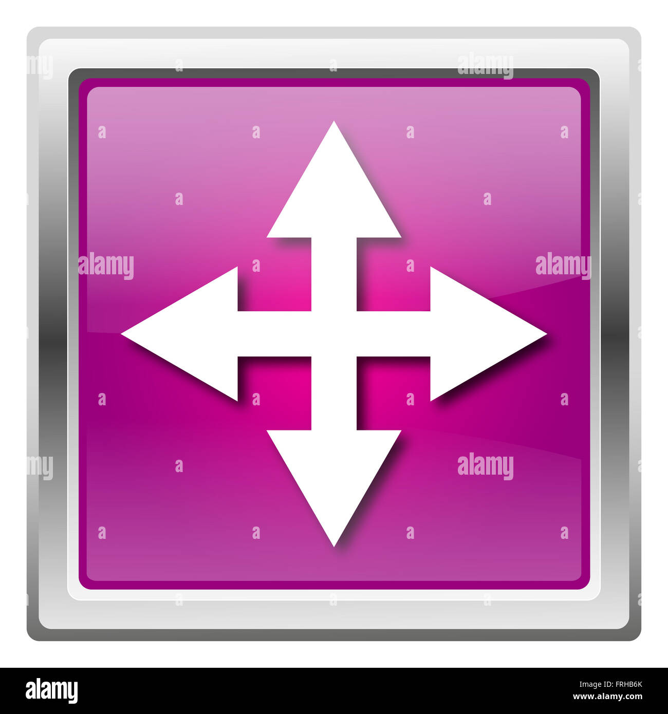 Metallic icon with white design on fuchsia background Stock Photo - Alamy