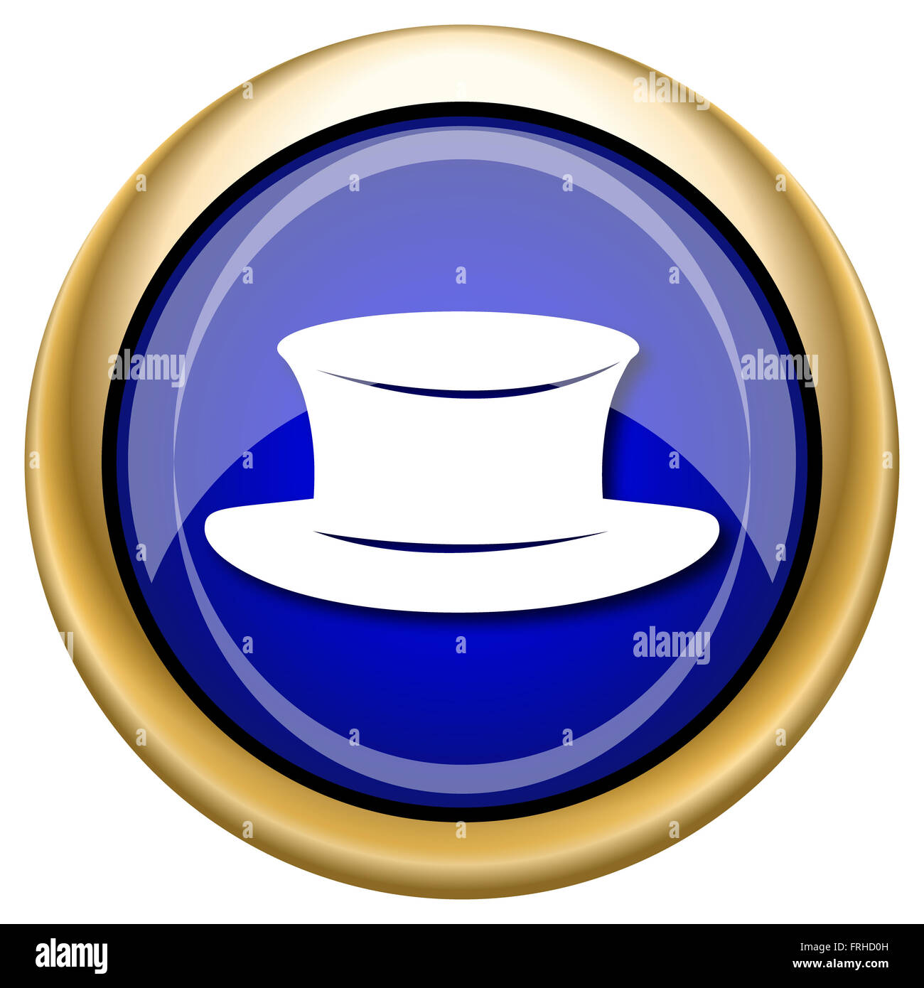 Blue shiny glossy icon on white background Stock Photo - Alamy