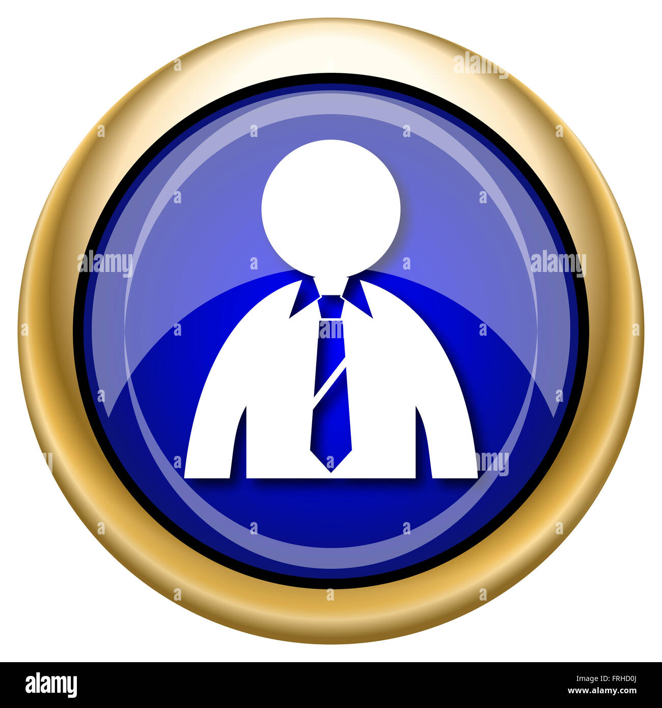 Blue shiny glossy icon on white background Stock Photo - Alamy