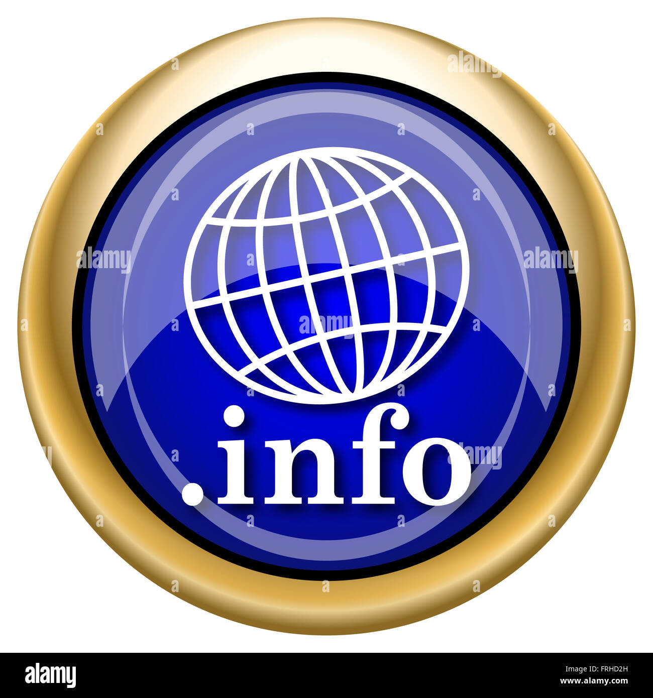 Blue shiny glossy icon on white background Stock Photo - Alamy