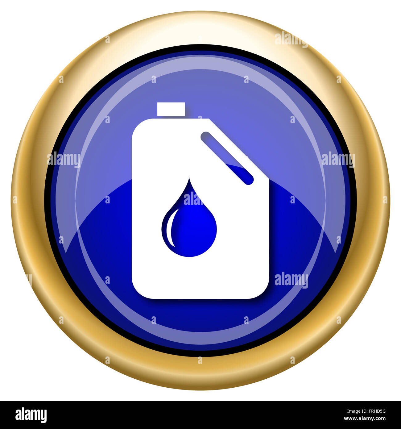 Blue shiny glossy icon on white background Stock Photo - Alamy