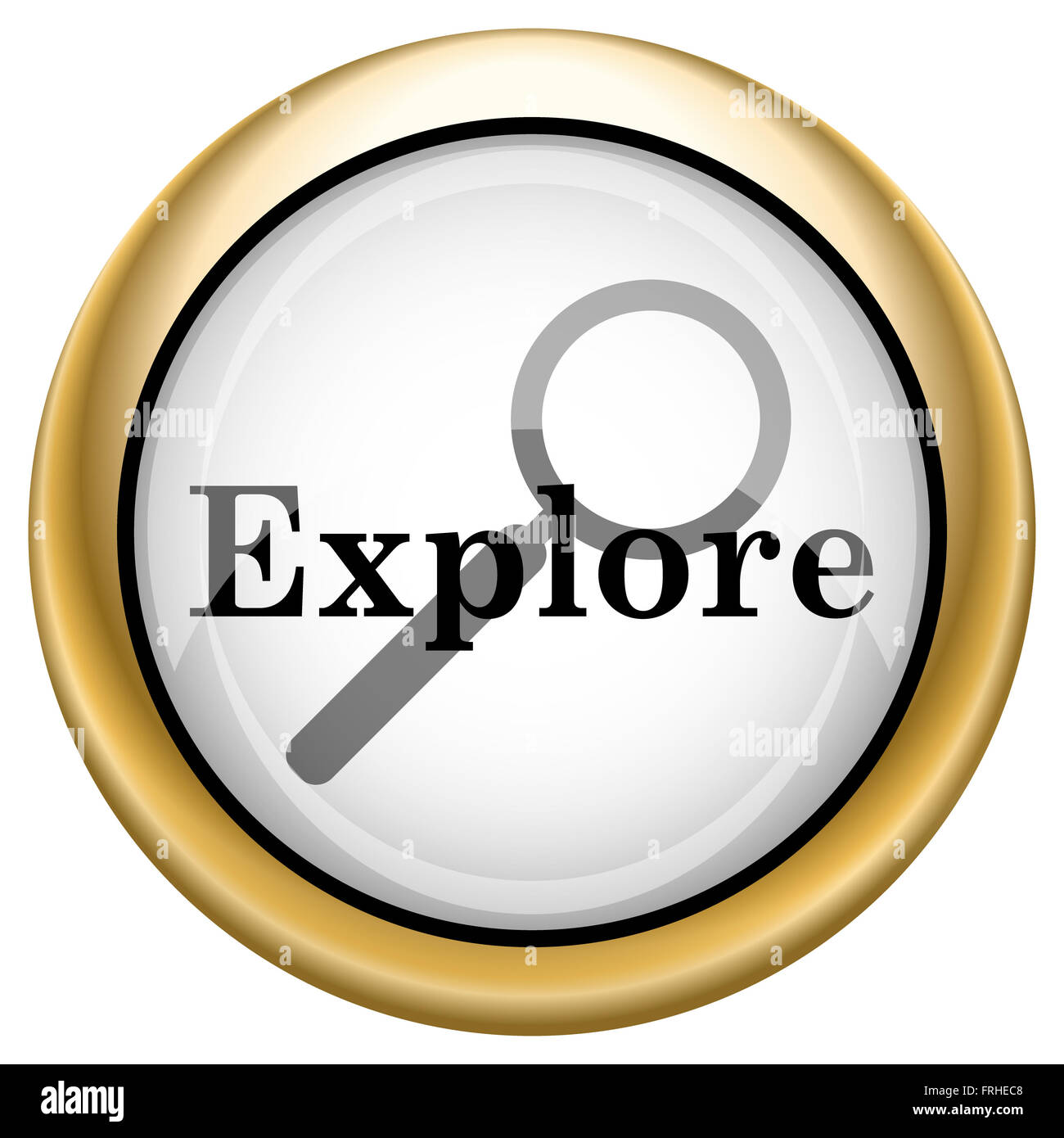 Shiny glossy icon. Internet button on white background Stock Photo - Alamy