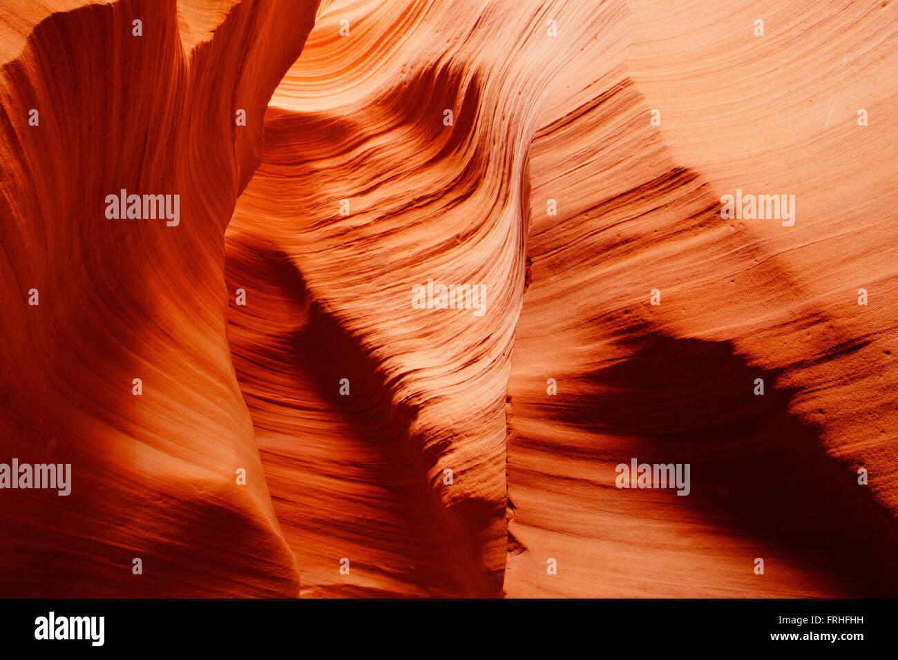 Sandstone waves and colors inside iconic Antelope Canyon, Arizona Stock Photo