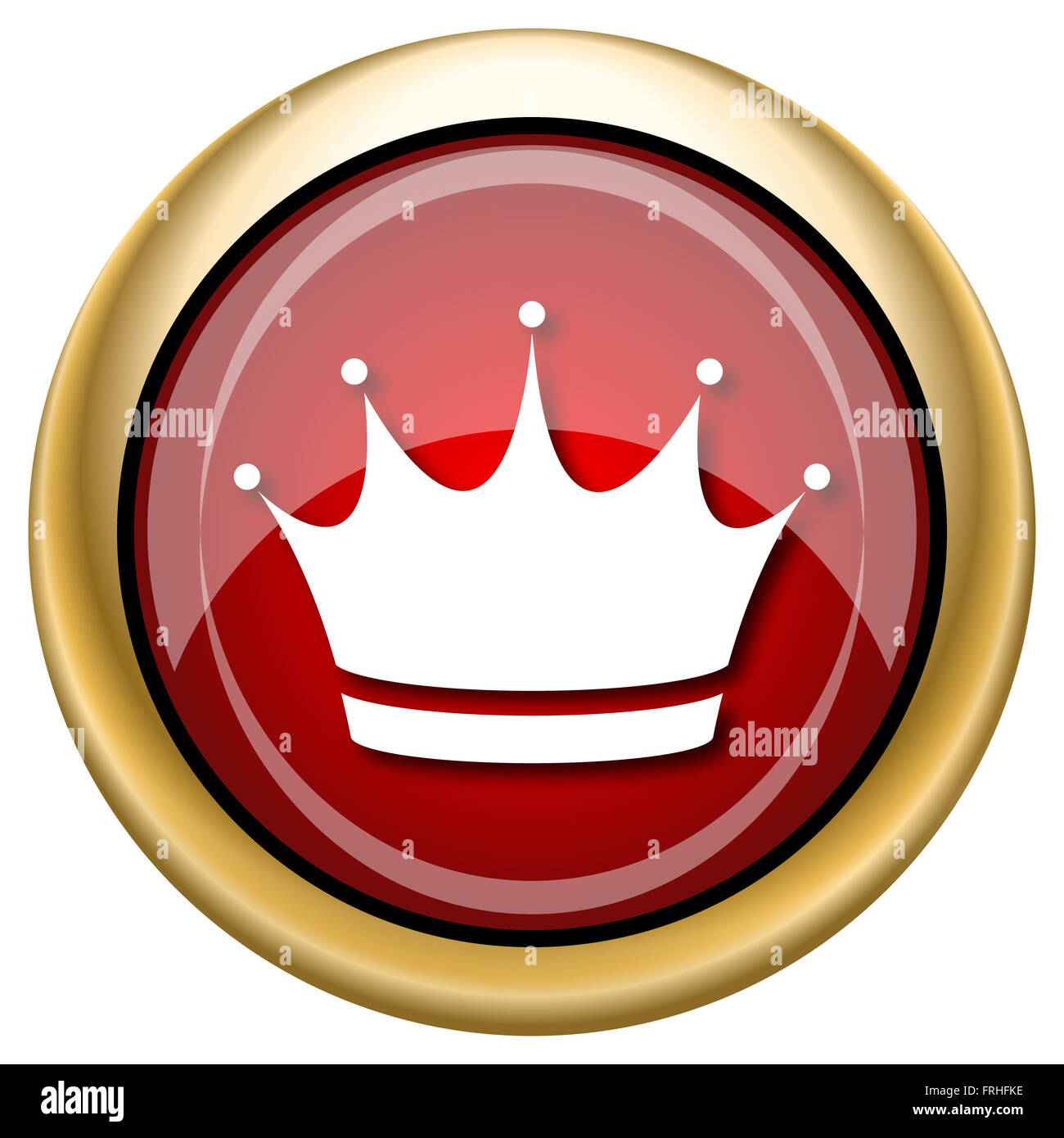 Red shiny glossy icon on white background Stock Photo - Alamy