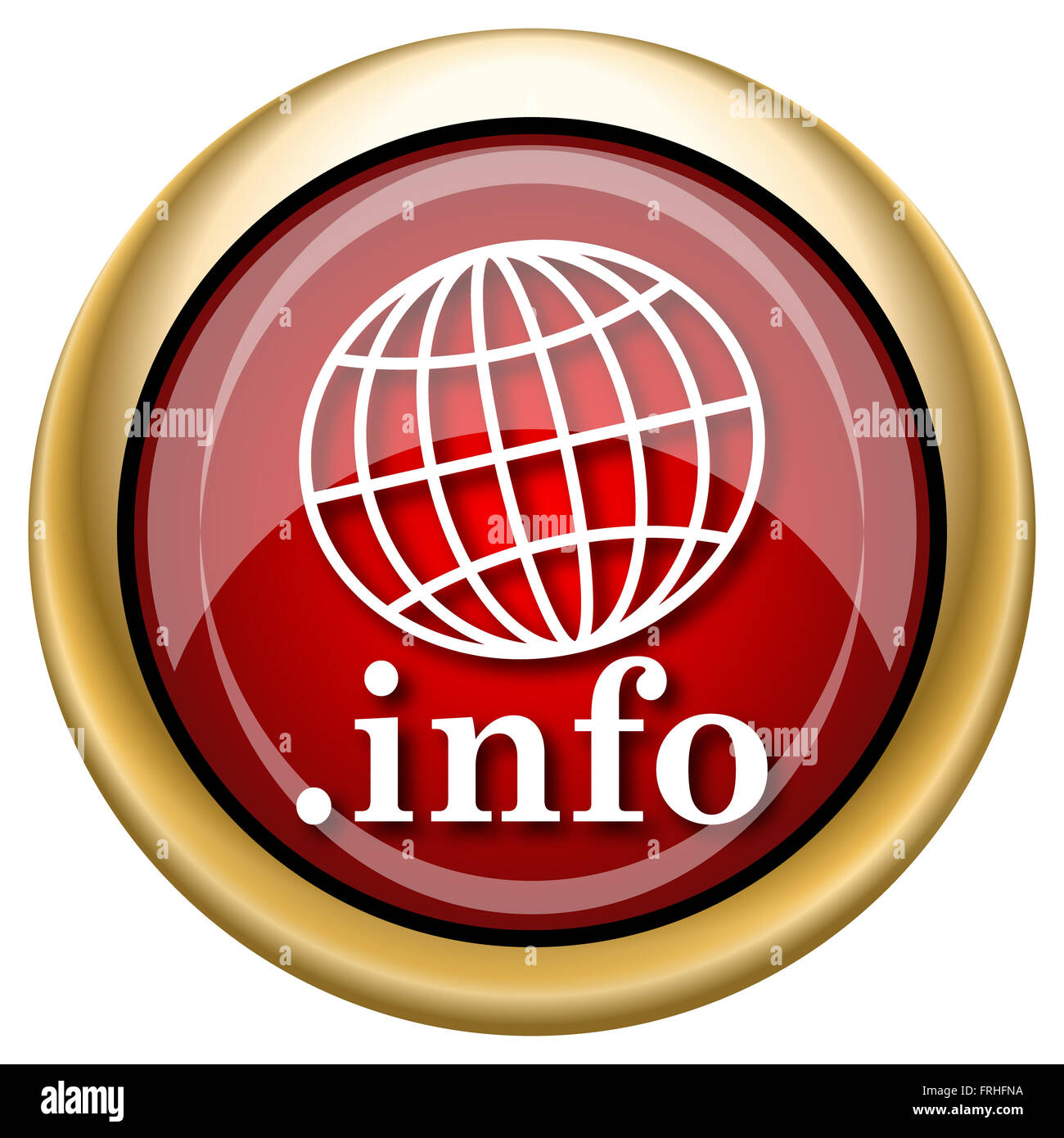 Red shiny glossy icon on white background Stock Photo - Alamy