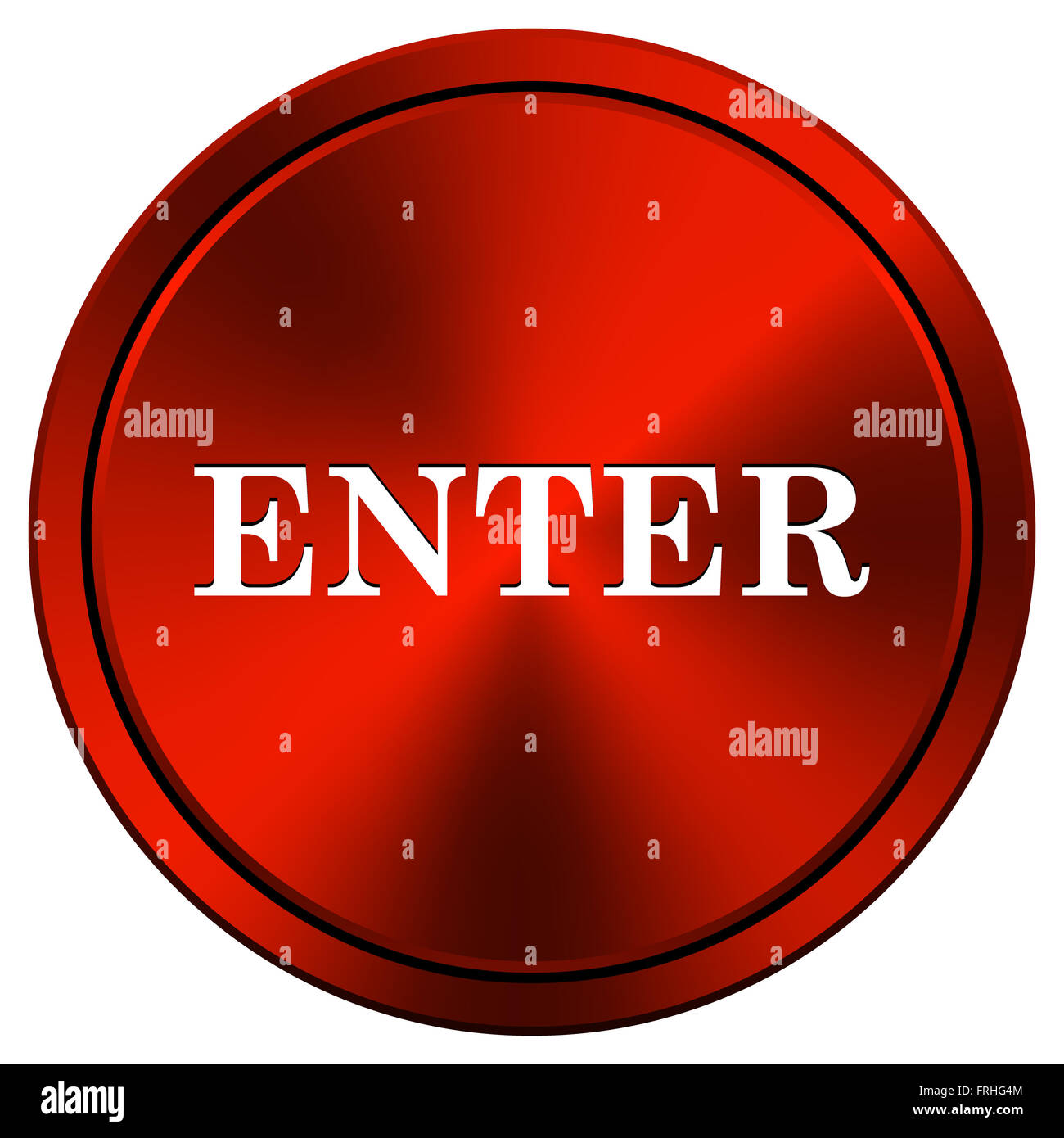 Metallic icon with white design on red background Stock Photo - Alamy