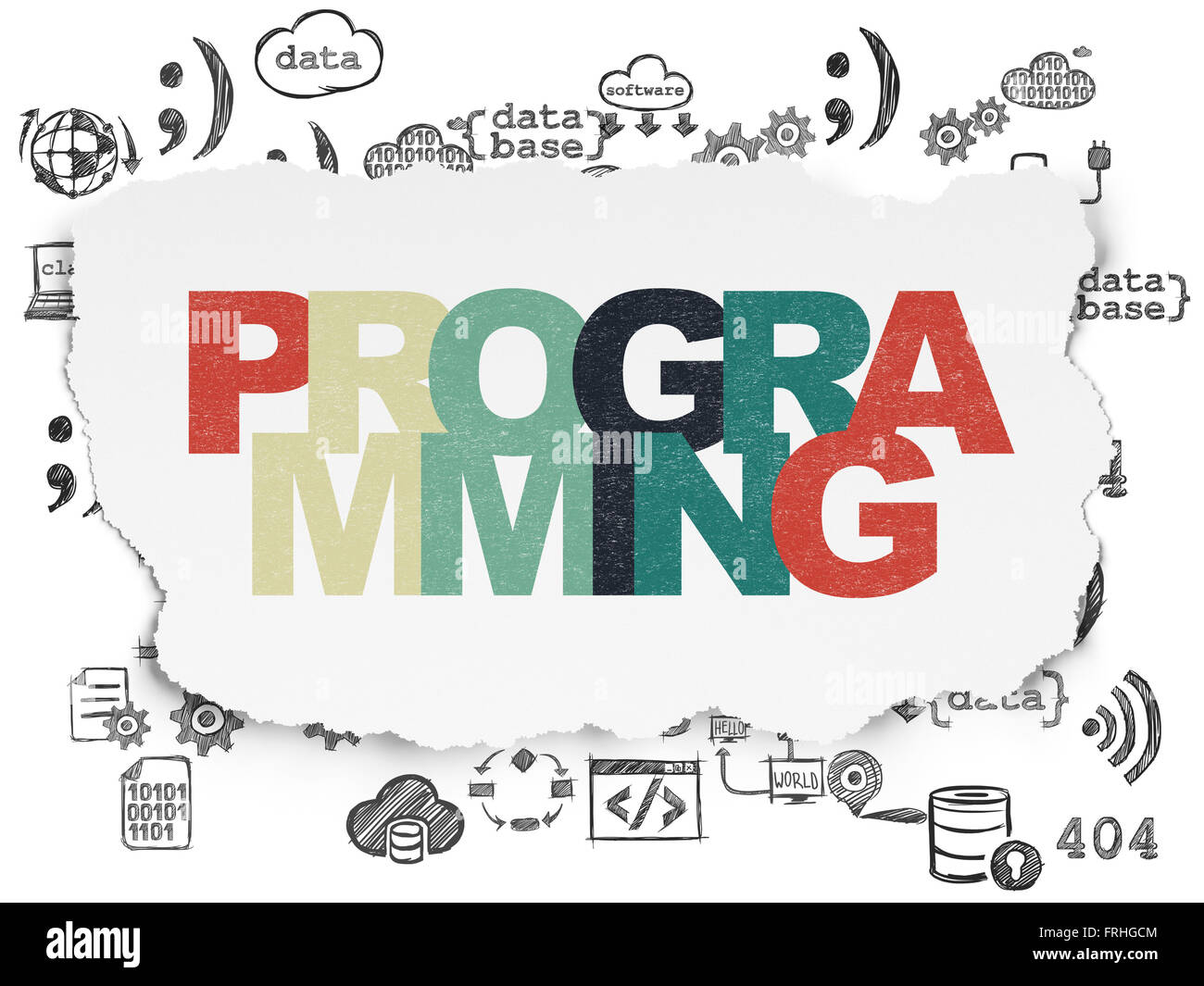 Software concept: Programming on Torn Paper background Stock Photo - Alamy