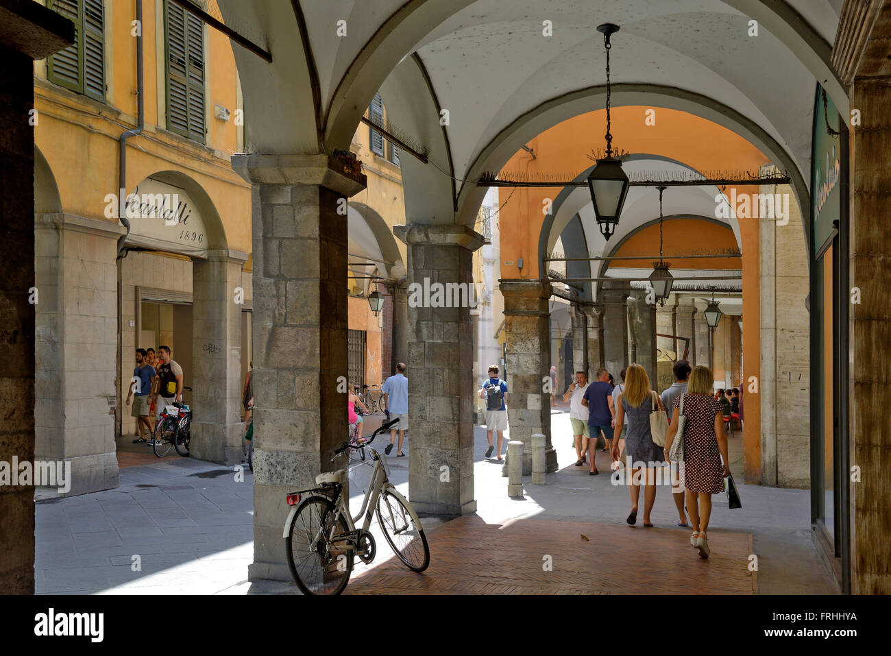 Portico, (covered walkway), Borgo Stretto, Pisa, Toscana, Tuscany, Italy, Europe Stock Photo