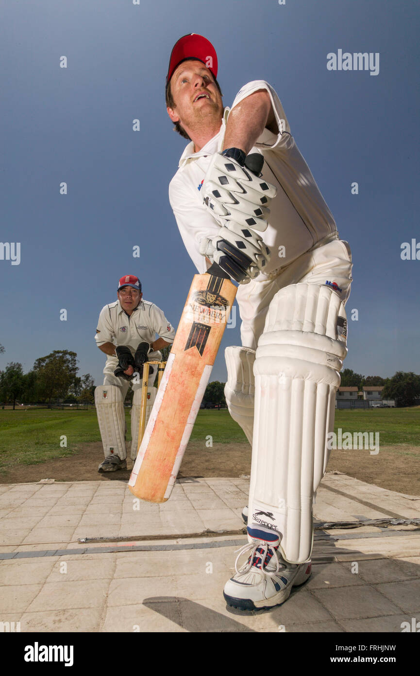 BUENA PARK, CA – JANUARY 30: Los Angeles cricket team British & Dominion play a game in Buena Park, California on July 09, 2005. Stock Photo