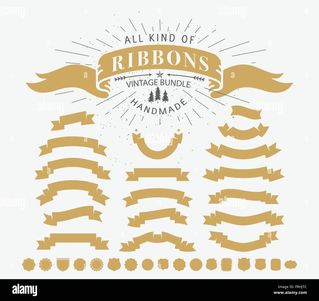 Retro vintage gold ribbon collection, perfect for logos Stock Vector Image & Art Alamy